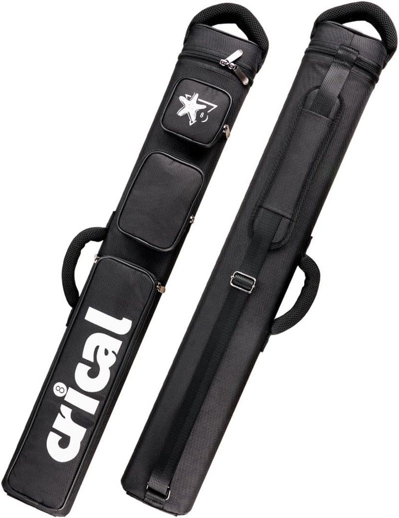 CRICAL Pool Cue Case 2x4 Hard Pool Stick Case Holds 2 Butts and 4 Shafts for Adults Billiard Cue Case with Soft Shoulder Straps - Image 1